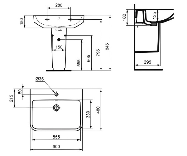 раковина IDEAL STANDARD I.LIFE 60